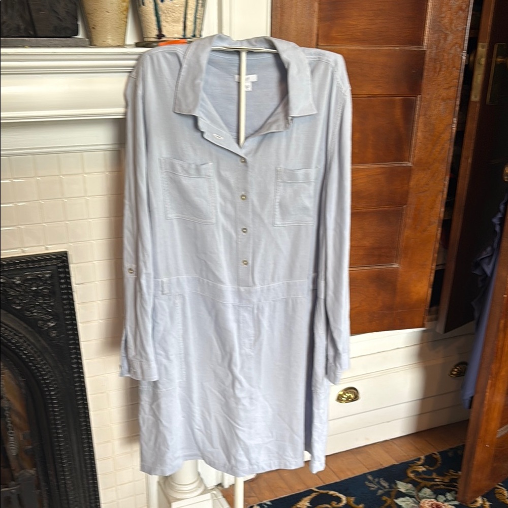 J.Jill‎ Chic Light Blue Shirt Dress- linen blend. Worn about 4-5x